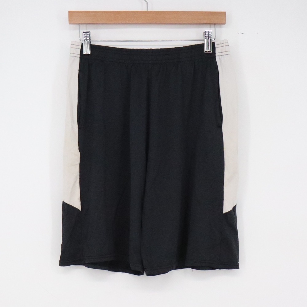 Tek Gear Shorts Boys XL Athletic Basketball Black White Colorblock Excellent